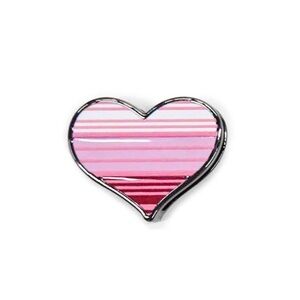 Lug Enamel Bag Charm NWT Love Stripe Heart Pink